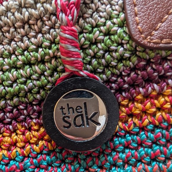 The Sak Cambria Crochet Tote Bag Rainbow Striped Multicolor Boho - Picture 2 of 15